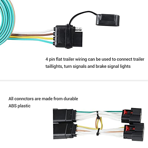 Oyviny 4 Way Trailer Wiring Harness 56407 for 2018-2023 Jeep Wrangler JL/2020-2023 Jeep Gladiator, Wrangler JL Trailer Wiring Harness for Jeep JL Towing