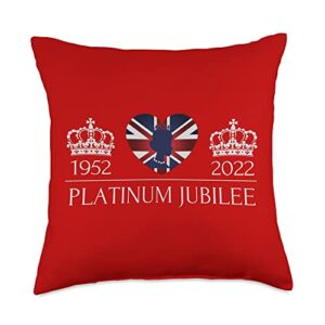 the queen's platinum jubilee 2022 merchandise british queen monarchy platinum jubilee 70th anniversary throw pillow, 18x18, multicolor