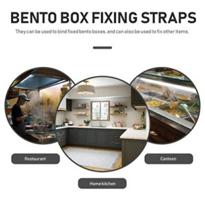 cabilock 4Pcs Bento Box Belt Lunch Box Nylon Strap Bento Box Fixing Band Double Layer Bento Box Strap for Home Outdoor Picnic Random Color