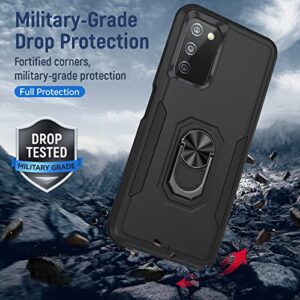 KELONG for Samsung Galaxy A03s Case,Galaxy A03s Case with Kickstand | Military Grade Drop Proof Protection Phone Cover | Durable Rugged Protective Shockproof TPU Matte Textured Bumper - Black