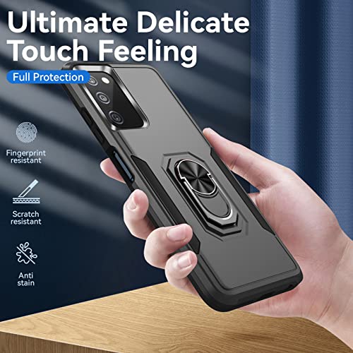 KELONG for Samsung Galaxy A03s Case,Galaxy A03s Case with Kickstand | Military Grade Drop Proof Protection Phone Cover | Durable Rugged Protective Shockproof TPU Matte Textured Bumper - Black