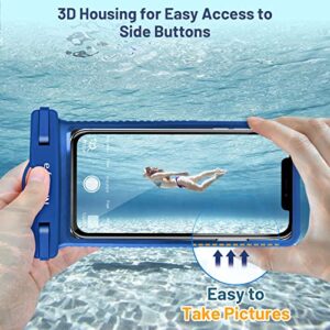 Niveaya 3D Waterproof Phone Case, IPX8 Shockproof Waterproof Phone Pouch Dry Bag for iPhone 14 13 12 11 Pro Max SE 2020 XS Max XR X 8 7 6s Plus S10 S9 S20 S21 Note 20/10. Dark Blue