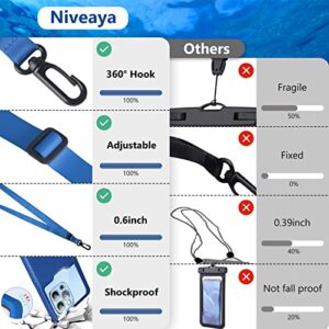 Niveaya 3D Waterproof Phone Case, IPX8 Shockproof Waterproof Phone Pouch Dry Bag for iPhone 14 13 12 11 Pro Max SE 2020 XS Max XR X 8 7 6s Plus S10 S9 S20 S21 Note 20/10. Dark Blue