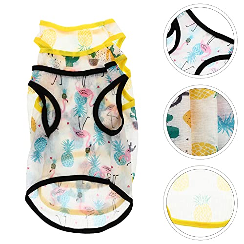 TEHAUX Hawaiian Shirts 3PCS Summer Pet T- Shirts Dog Shirts Pet Cooling Waistcoats Breathable Vest Costume Pet Clothes Dog Supplies (Size S) Summer Dress