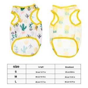 TEHAUX Hawaiian Shirts 3PCS Summer Pet T- Shirts Dog Shirts Pet Cooling Waistcoats Breathable Vest Costume Pet Clothes Dog Supplies (Size S) Summer Dress