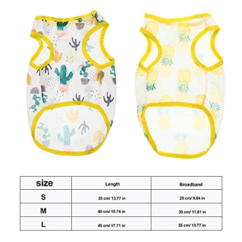 TEHAUX Hawaiian Shirts 3PCS Summer Pet T- Shirts Dog Shirts Pet Cooling Waistcoats Breathable Vest Costume Pet Clothes Dog Supplies (Size S) Summer Dress