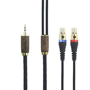 newfantasia 2.5mm balanced cable 6n occ copper silver plated cord 2.5mm trrs balanced male compatible with audeze lcd-2, lcd-4, lcd-3, lcd-x, lcd-xc headphones walnut wood shell 2.1m