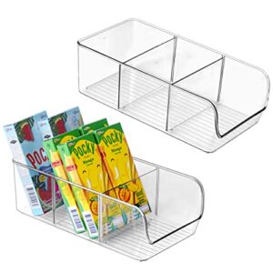 gestone 2 pack pantry snack organizer, pantry organization and storage, pantry organizer bins for snacks, pouches, packets, stackable snack organizers for fridge, kitchen, cabinets, table, bedroom