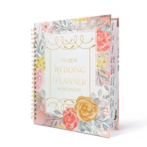 wedding planner book and organizer for the bride, beautiful engagement gift for couples, bride, unique wedding planning book 11" x 9" hard cover & calendar & inner pockets