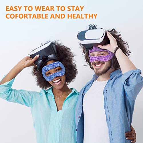 VR Eye Mask Cover Breathable Sweat Band for Enhanced Comfort in VR Workouts, 3PCS Sweat Guard &1PCS Lens Cover Compatible with Oculus Quest 2,HTC Vive,PS, Gear