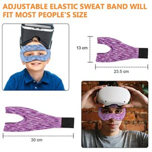 VR Eye Mask Cover Breathable Sweat Band for Enhanced Comfort in VR Workouts, 3PCS Sweat Guard &1PCS Lens Cover Compatible with Oculus Quest 2,HTC Vive,PS, Gear