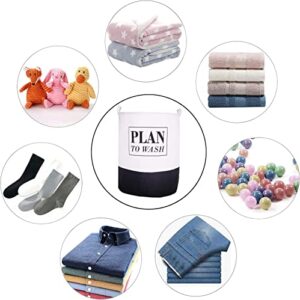 CAM2 Laundry Baskets 22"×16" Collapsible Waterproof Cotton Linen Foldable Laundry Hampers Storage Bin Organizer Baskets with Handles for Clothes, Toy, Nursery（Plan+Deer）