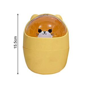 Storage Box Storage Container Mini Trash Can Large Capacity Detachable PS Plastic Mini Desktop Trash Bin for Bedroom - White