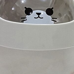 Storage Box Storage Container Mini Trash Can Large Capacity Detachable PS Plastic Mini Desktop Trash Bin for Bedroom - White