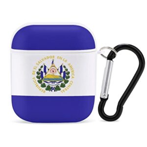 haeyev el salvador flag airpod pro case cover simple and fashion protective cover for airpods pro with keychain white-style-9