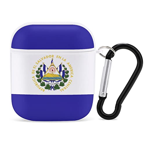 Haeyev El Salvador Flag Airpod Pro Case Cover Simple and Fashion Protective Cover for AirPods Pro with Keychain White-Style-9