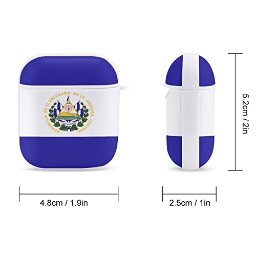 Haeyev El Salvador Flag Airpod Pro Case Cover Simple and Fashion Protective Cover for AirPods Pro with Keychain White-Style-9