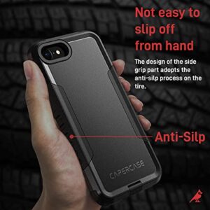 CAPERCASE Everyday Carry Series for iPhone se case, iPhone 8 case, iPhone 7 case, iPhone se 2022 case, iPhone se case 2020, Men Hard Shockproof Protective case, Black