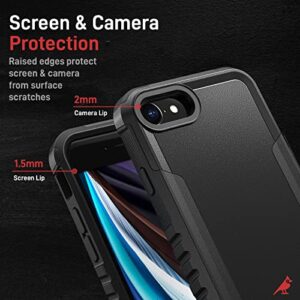 CAPERCASE Everyday Carry Series for iPhone se case, iPhone 8 case, iPhone 7 case, iPhone se 2022 case, iPhone se case 2020, Men Hard Shockproof Protective case, Black