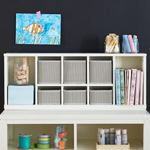 martha stewart crafting kids' cubby organizer - creamy white: wooden tabletop art storage with removable bins - cube shelving