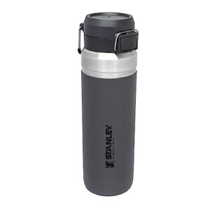stanley quick flip stainless steel water bottle 1.06l / 36oz charcoal – leakproof insulated water bottle - push button locking lid - bpa-free thermos flask - cup holder compatible - dishwasher safe