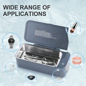 Ultrasonic Jewelry Cleaner – 450ML Professional UV Ultrasonic Cleaner for Eyeglasses Rings Watches Coins Tools Razors Earrings Necklaces Dentures, 48KHz Household Portable Cleaner Ultrasound Machine