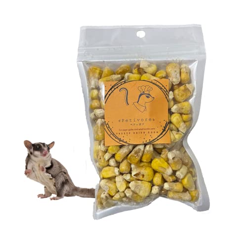PETIVORE Premium Freeze Dried Corn for Sugar Glider and Small Exotic Pet - Made with Corn - Sugar Glider, Hamster, Squirrel, Chinchillas, Marmoset Happy Treats, Snacks and Food (17g)