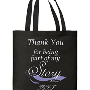 Teacher Gifts For Women Thank You For Being Part of My Story With Custom Text Personalized Black Canvas Tote Bag