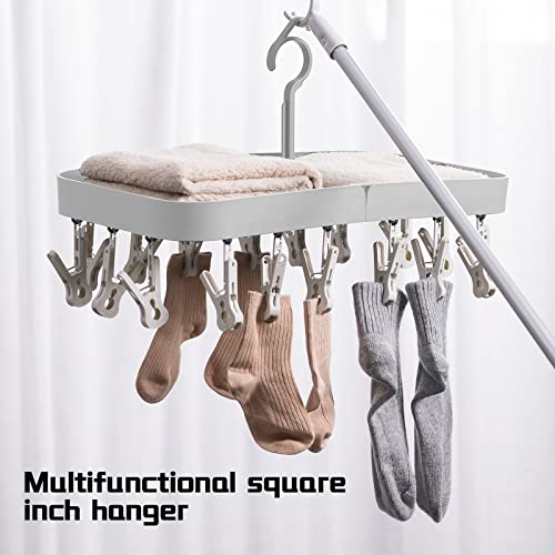 MMXYYUU Multi-Functional Drying Rack with Multiple Clips – Sock Hanger – Drip Hanger – Underwear Rack – Underwear Hanger –