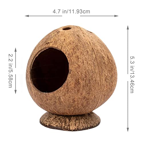 ZYMXdm Hamster Hideout Coconut Hut Small Animal Pet House Bed Pet Cave Nest Climber Chew ToySupplies,for Mice, Rats, Gerbils