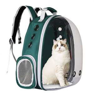 yuoct cat backpack carrier - pet backpack bubble rucksack carry cats & back pack clear carrying capsule space backpack (green)