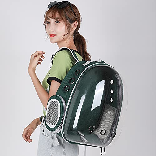 YUOCT Cat Backpack Carrier - Pet Backpack Bubble Rucksack Carry Cats & Back Pack Clear Carrying Capsule Space Backpack (Green)