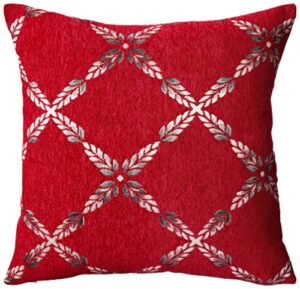 violet linen pacifica diamonds pattern polyester chenille decorative throw pillows, 18" x 18", burgundy