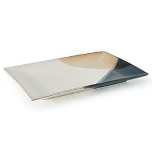 gourmet basics by mikasa caden rectangular serving platter, 13.75 inch, multicolored
