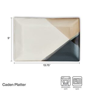 Gourmet Basics by Mikasa Caden Rectangular Serving Platter, 13.75 Inch, Multicolored