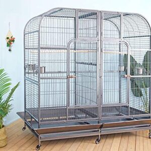 Double Cage with Center Divider for Bird Parrot Aviary W64xD32xH73 New