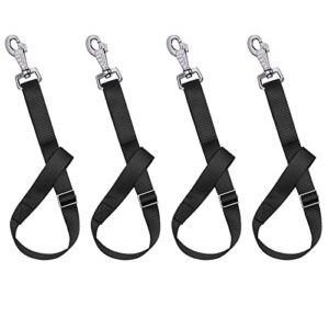 rosemarie horse bucket strap hangers,horse suppliers adjustable nylon straps up to 700 lbs for hay nets, water buckets,hanging-pratical and easy use(4 pack) (black)