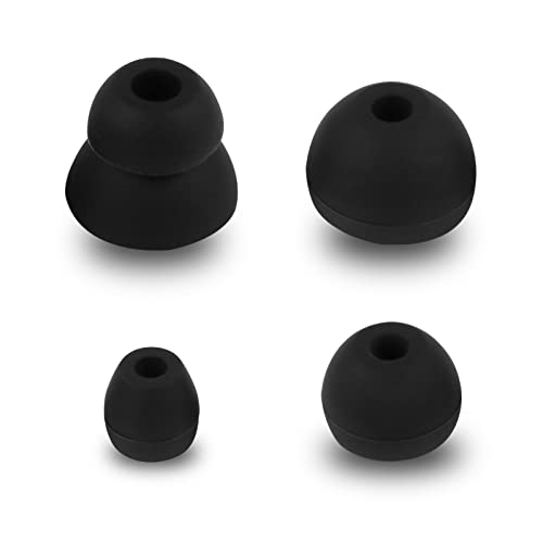 Rieyuf Silicone Ear Tips Ear Cushion Ear Gel Compatible for Beat s Flex, 4 Size 4 Pairs Eartips Earbuds Replacement for New Beat s Flex Wireless Earphones, Black - 8 Pcs