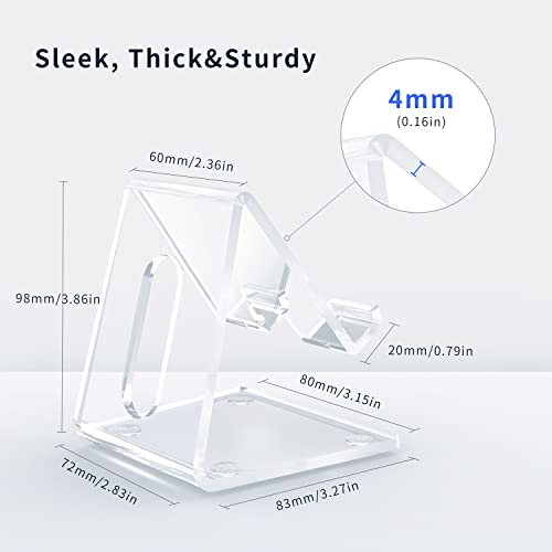 DARENYI Acrylic Cell Phone Stand for Desk, Clear Phone Holder Dock for Desk, Compatible with iPhone 13 12 11 Pro Max XR XS X SE 8 iPad All Android Phones Tablets