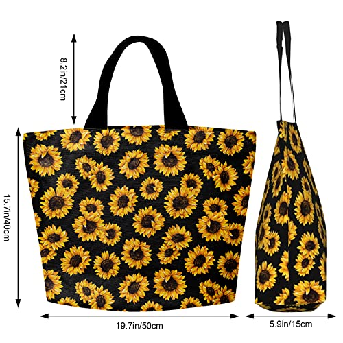 OMXNAQZ Tote Bag Shoulder Bag School Sunflower Tote Bags Large Capacity Grocery Bag Lightweight Reusable Convenient Beach bags women Shopping Bag Gift