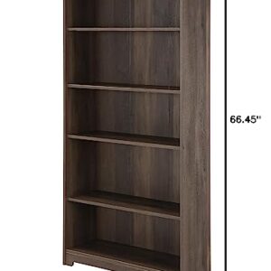 LOKATSE HOME 5-Shelf Bookcase Freestanding Display Wooden Open Storage Bookshelf for Library Bedroom and Office