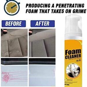 Multipurpose Foam Cleaner Spray, Foam Cleaner for car and House Lemon Flavor, Leather Decontamination, Multi-Functional Foam Cleaner, Cleaning Spray for Car Interior Ceiling Leather Seat (2Pcs(2*100ML))