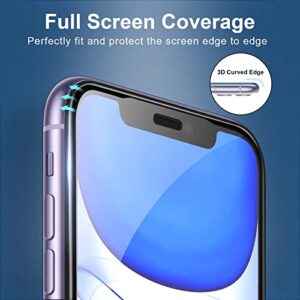 JETech Shatterproof Screen Protector for iPhone 11/iPhone XR 6.1-Inch, Full Coverage Military Grade Diamond Hard Tempered Glass Film with Easy Installation Tool, 2-Pack