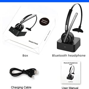 Truck Driver Bluetooth Headset TH10, Noise Canceling Bluetooth Headphone Headset, Headphones with Charging,Truck Driver Wireless,Headset Driver,Truck Driver Bluetooth Wireless, Black