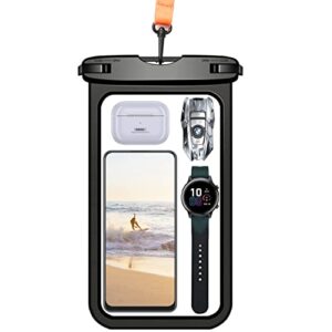 highgo 10.5" large ipx8 waterproof phone pouch, ipx8 underwater case cell phone dry bag for iphone 13 pro max/12/11/xr/x/8,galaxy s22/s21,perfect for boating swimming snorkeling kayakin black