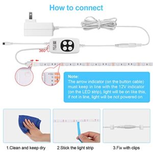 yotutun Under Cabinet Lighting Kit, 8 PCS RGB LED Strip Lights with APP Remote and Adapter, Under Counter Lights for Kitchen Cabinets , Shelf, Desk, Corner, Closet, Showcase (RGB)