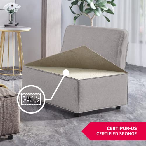 MUZZ Convertible Sectional Couch Set - Futon Sofa Bed, U/L Shaped and Queen Sleeper Sofa, Variable Modular Oversized Couch for Living Room (Beige)