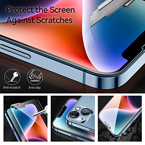 ivoler [3+3 Pack] Tempered Glass for iPhone 14 Plus 6.7" [3 Pack] with [3 Pack] Camera Lens Screen Protector with [Alignment Frame], Anti-Scratch Case Friendly Transparent HD Clear Film