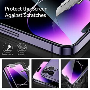 ivoler Screen Protector [3+3 Pack] for iPhone 14 Pro 6.1 inch [3 Pack] with [3 Pack] Camera Lens Protector, Double Shatterproof Tempered Glass [Easy Installation Frame] [9H Hardness] [99.99% HD Clear]