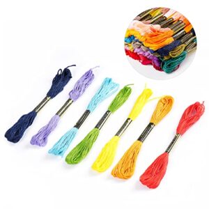 Botober 100 skeins Professional Rainbow Color Embroidery Floss with 30 pcs Needles and I pcs Threader, Embroidery Thread Kits for Cross Stitch, Bracelet Friendship and Craft Floss